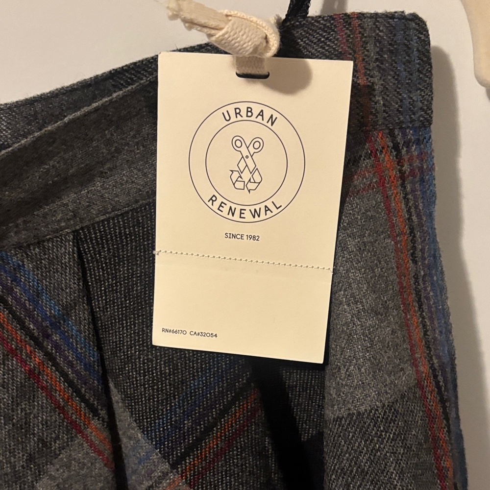 Urban Renewal Plaid Wool Skater Skirt in Gray, Black, and Red NWT - Picture 4 of 5